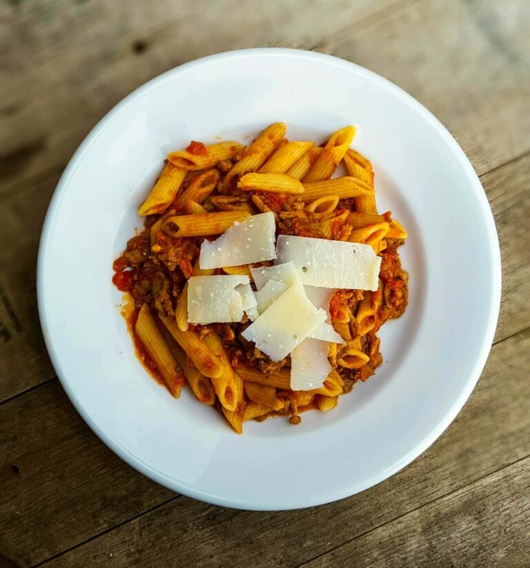 Repas de pâtes bolognaise